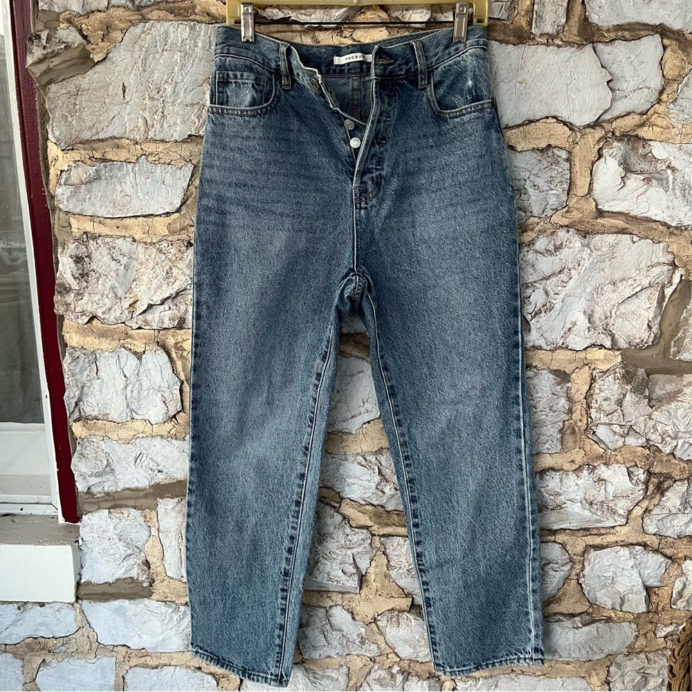 PacSun High Rise Straight Dark Blue Denim Jeans Womens Size 27 Casual 90s